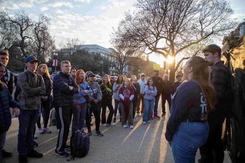 Group of students on GWOT Tour
